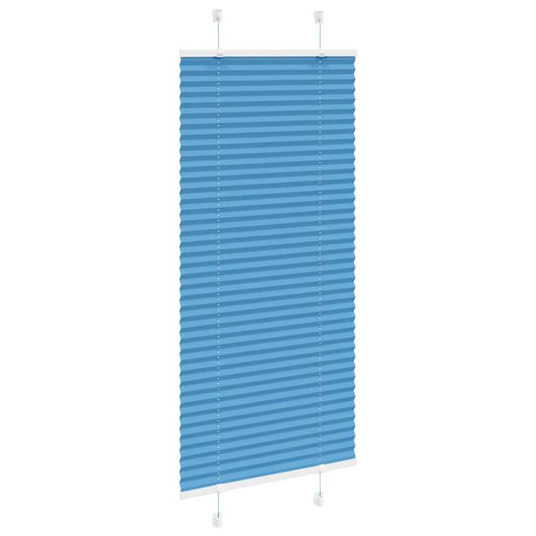 vidaXL Tenda Plissettata Blu 60x150 cm Larghezza Tessuto 59,4 cm
