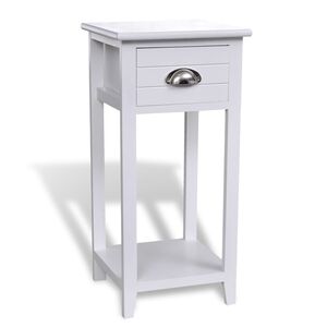 vidaXL Comodino con 1 Cassetto Bianco