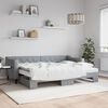 vidaXL Divano Letto Estraibile Materassi Grigio Chiaro 80x200 Tessuto