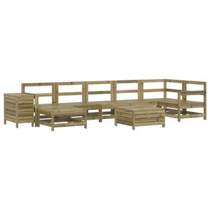 vidaXL Set Divani da Giardino 9 pz in Legno Impregnato di Pino