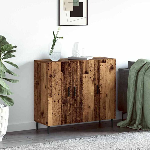 vidaXL Credenza Legno vecchio 90 x 34 x 80 cm Legno multistrato