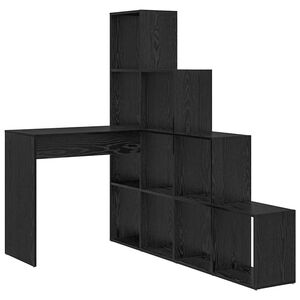 vidaXL Scrivania ad angolo Rovere Nero 101,5 x 149,5 x 149,5 cm