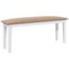 vidaXL Panca 110 cm Bianco in Legno Massello di Hevea