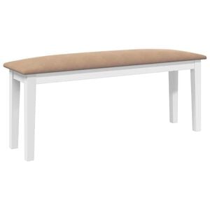 vidaXL Panca 110 cm Bianco in Legno Massello di Hevea