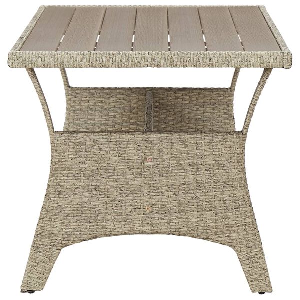 vidaXL Tavolo da Giardino Grigio 130x70x66 cm in Polyrattan