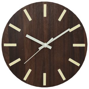 vidaXL Orologio a Parete con Ore e Lancette Luminose Marrone &Oslash;30 cm
