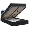 vidaXL Letto Ottomano con Materasso e LED Nero 120 x 190 cm Velluto