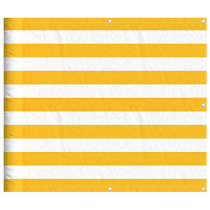 vidaXL Paravento per Balcone Striscia Gialla e Bianca 90x800 cm