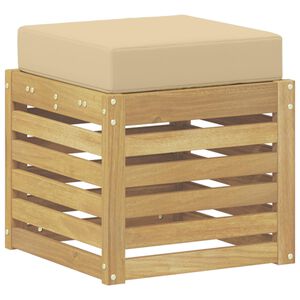 vidaXL Panca da esterno con cuscino Bianco 43 x 43 x 45 cm