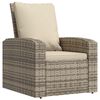 vidaXL Poltrona Reclinabile Giardino Cuscini Marrone Chiaro Polyrattan