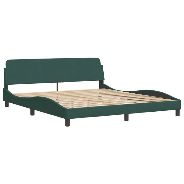vidaXL Letto con Materasso Dover Verde Scuro 180x200 cm in Velluto