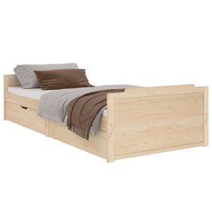 vidaXL Giroletto con Cassetti in Legno Massello di Pino 90x200 cm