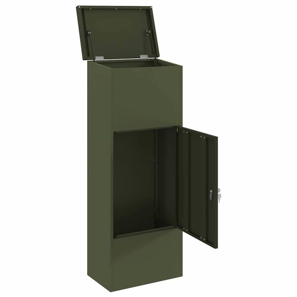 vidaXL Cassetta per pacchi Oliver verde 44,5 x 29 x 110,5 cm Acciaio