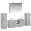 vidaXL Set di mobili per il bagno 6 pz Grigio Cemento