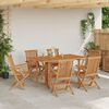 vidaXL Set da Pranzo per Giardino 7 pcs Marrone 150 x 90 x 75 cm