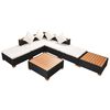 vidaXL Set Divani da Giardino 7 pz con Cuscini in Polyrattan Nero