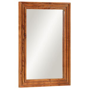 vidaXL Specchio da Bagno 50x70 cm in Legno Massello di Acacia e Vetro