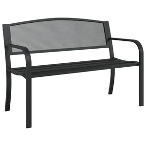 vidaXL Panchina da Giardino 119 cm Nera in Acciaio