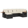 vidaXL Set Divano da Giardino 6 pz con Cuscini Nero in Polyrattan