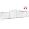 vidaXL Cesti Gabbioni ad Arco 2 pz 300x30x60/80 cm Ferro Zincato