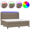 vidaXL Letto a Molle Materasso e LED tortora 200x200cm in Tessuto