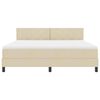 vidaXL Letto box spring con materasso Crema 180 x 200 cm Tessuto
