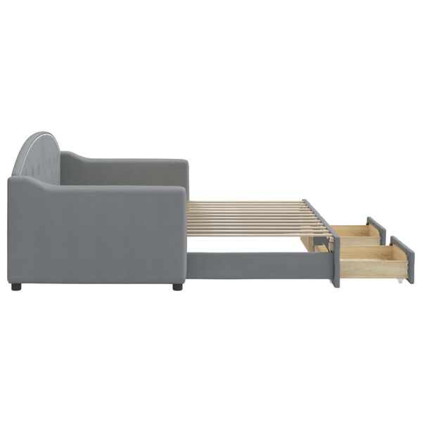 vidaXL Divano Letto Estraibile Cassetti Grigio Chiaro 80x200cm Tessuto