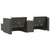 vidaXL Set Divani da Giardino 5 pz con Cuscini Nero Polyrattan Acacia