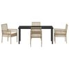 vidaXL Set da Pranzo per Giardino con cuscino 5 pcs Beige polyrattan