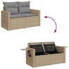vidaXL Set Divano da Giardino 10 pz con Cuscini Beige in Polyrattan