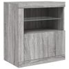 vidaXL Credenza con Luci LED Grigio Sonoma 181,5x37x67 cm