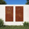 vidaXL Decorazioni Muro da Giardino 2pz 105x55 cm Fiore Acciaio Corten
