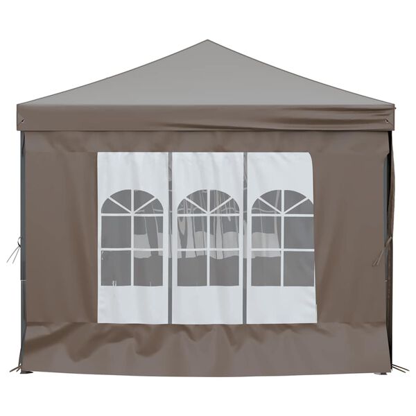 vidaXL Tenda per Feste Pieghevole con Pareti Laterali Tortora 3x6 m