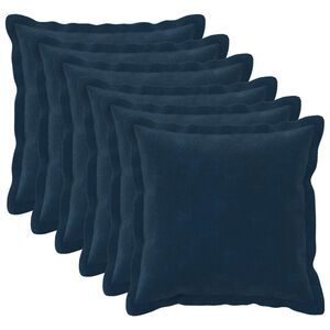 vidaXL Cuscino 6 pz HOUTEN Blu 30 x 30 cm Fleece in microfibra