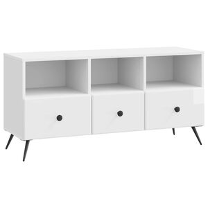 vidaXL Mobile TV Bianco Lucido 102 x 34,5 x 50 cm Legno ingegnerizzato