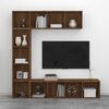 vidaXL Set Mobili Libreria / Porta TV 3pz Rovere Marrone 180x30x180 cm