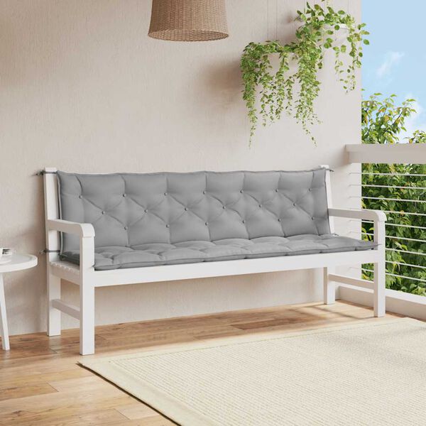 vidaXL Cuscini per Panca 2 pz Grigi 200x50x7 cm in Tessuto Oxford