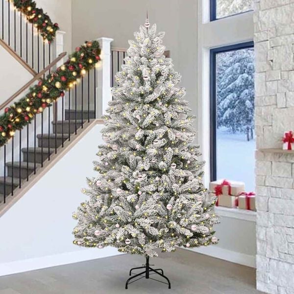 vidaXL Albero di Natale artificiale con 300 LED Verde e Bianco 300 cm