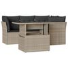 vidaXL Set Divano da Giardino 5pz con Cuscini Grigio Chiaro Polyrattan
