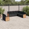 vidaXL Set Divani da Giardino 9 pz con Cuscini Nero in Polyrattan
