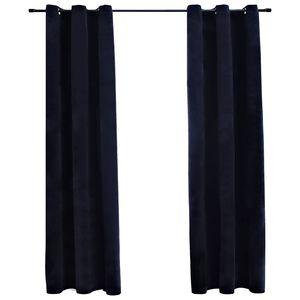 vidaXL Tende Oscuranti con Anelli 2 pz Nere 94x213 cm in Velluto