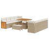vidaXL Set Divano da Giardino con cuscino 11 pcs Beige e Crema