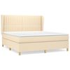 vidaXL Giroletto a Molle con Materasso Crema 180x200 cm in Tessuto