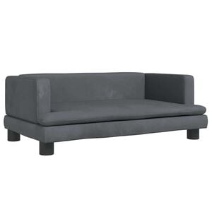 vidaXL Lettino per Cani Grigio Scuro 80x45x30 cm in Velluto