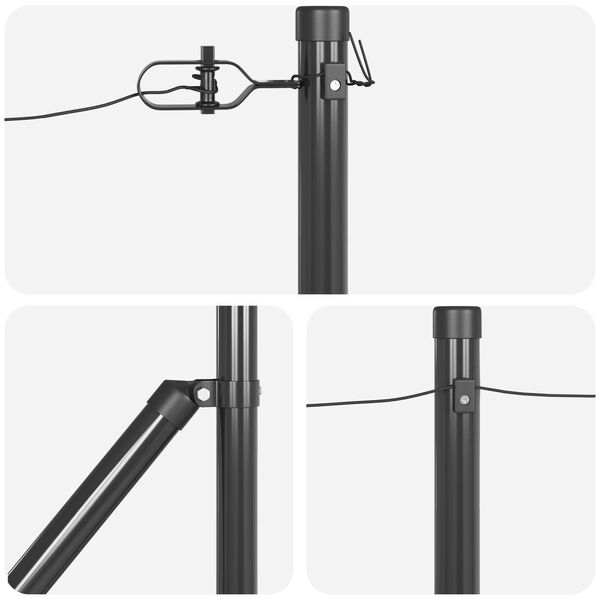 vidaXL Palo della recinzione 26 pcs Grigio 3,2 x 3,2 x 60 cm Acciaio