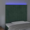 vidaXL Testiera a LED verde Scuro 80x5x118/128 cm in Velluto