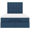 vidaXL Struttura Letto Pouf con Materasso Blu 120x190 cm in Tessuto