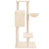 vidaXL Albero per Gatti con Tiragraffi in Sisal Crema 108,5 cm