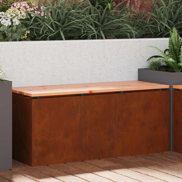 vidaXL Panchina da giardino Ruggine 100 x 40 x 43 cm acciaio corten