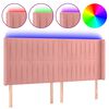 vidaXL Testiera a LED rosa 163x16x118/128 cm in Velluto